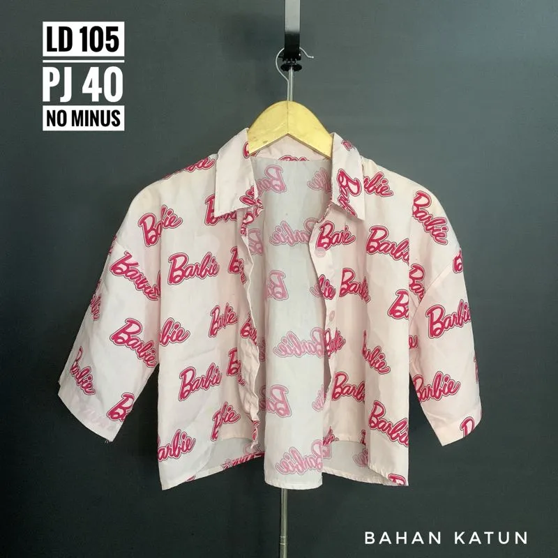 Kemeja crop wanita ld 105 pj 45 photo 1
