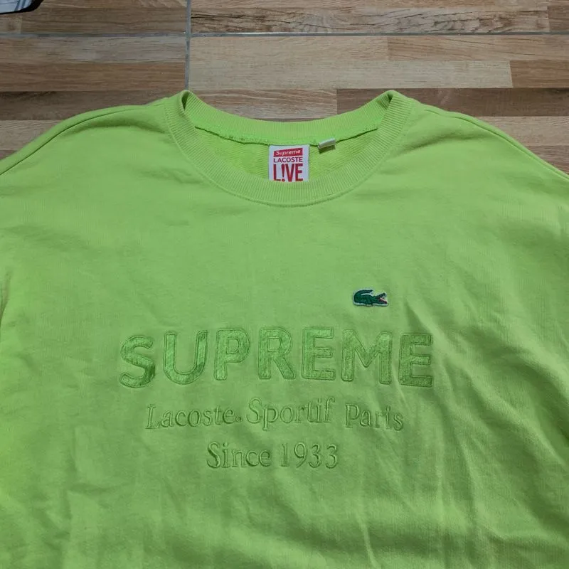 Supreme x Lacoste SS18 Crewneck Embroidered Logo - Preloved