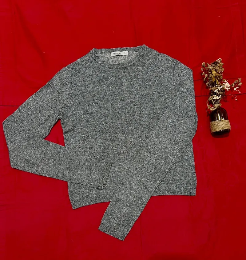 Bershka Vintage Blouse Wanita gray photo 1