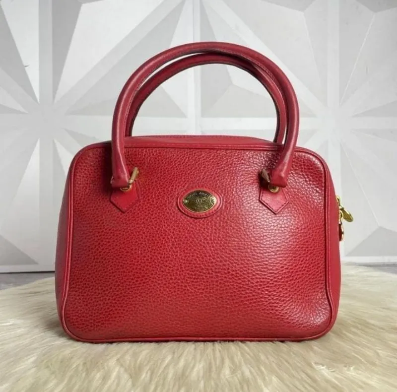 Michel Angelo Leather Handbag red merah photo 1