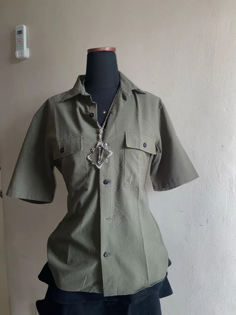 PLST deep green outer-shirt casual skater photo 1