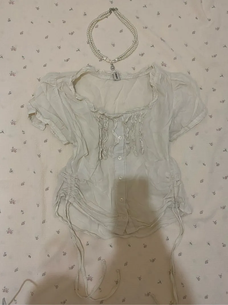 Top milkmaid coquette whaite photo 1
