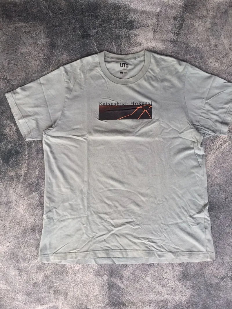 Uniqlo Casual T-shirt Pria green gray photo 1