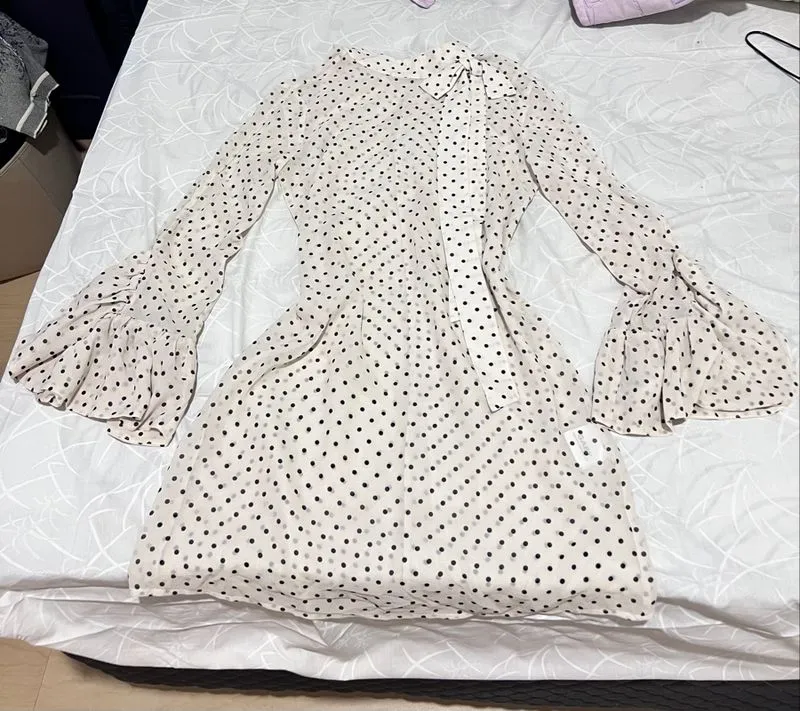 Polkadot white dress  photo 1