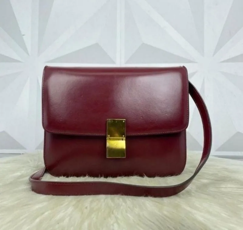 Celine Medium Classic Box Leather Crossbody Bag GHW photo 1