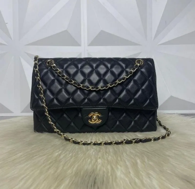 Chanel Classic 30 Double Flap Bag hitam Sling Bag photo 1