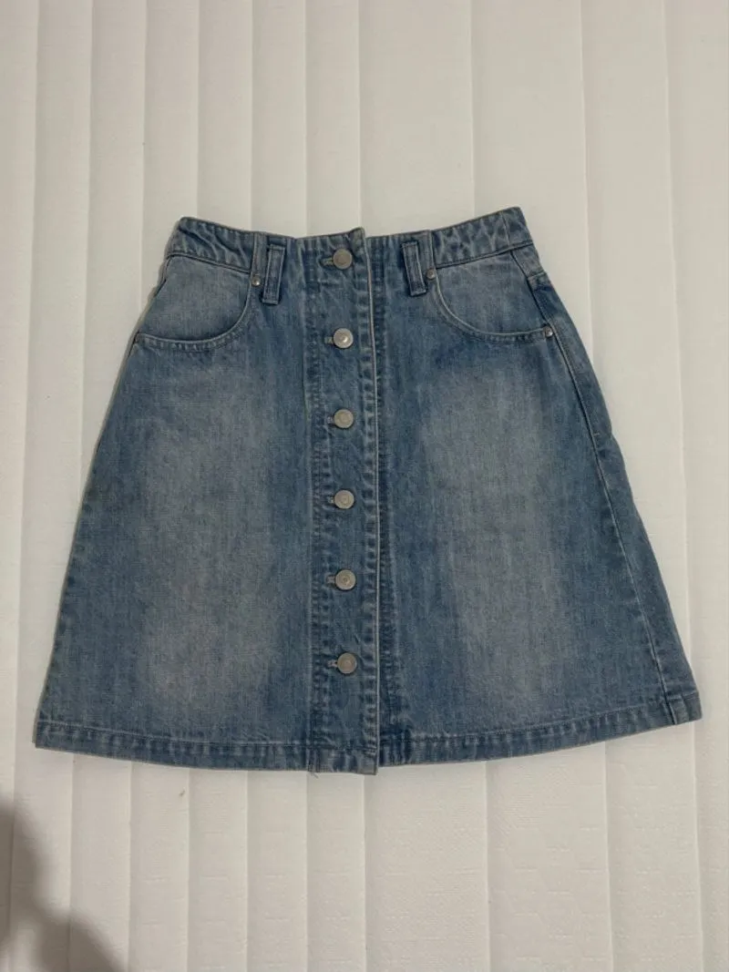 BRIGHT BLUE JEANS SKIRT photo 1