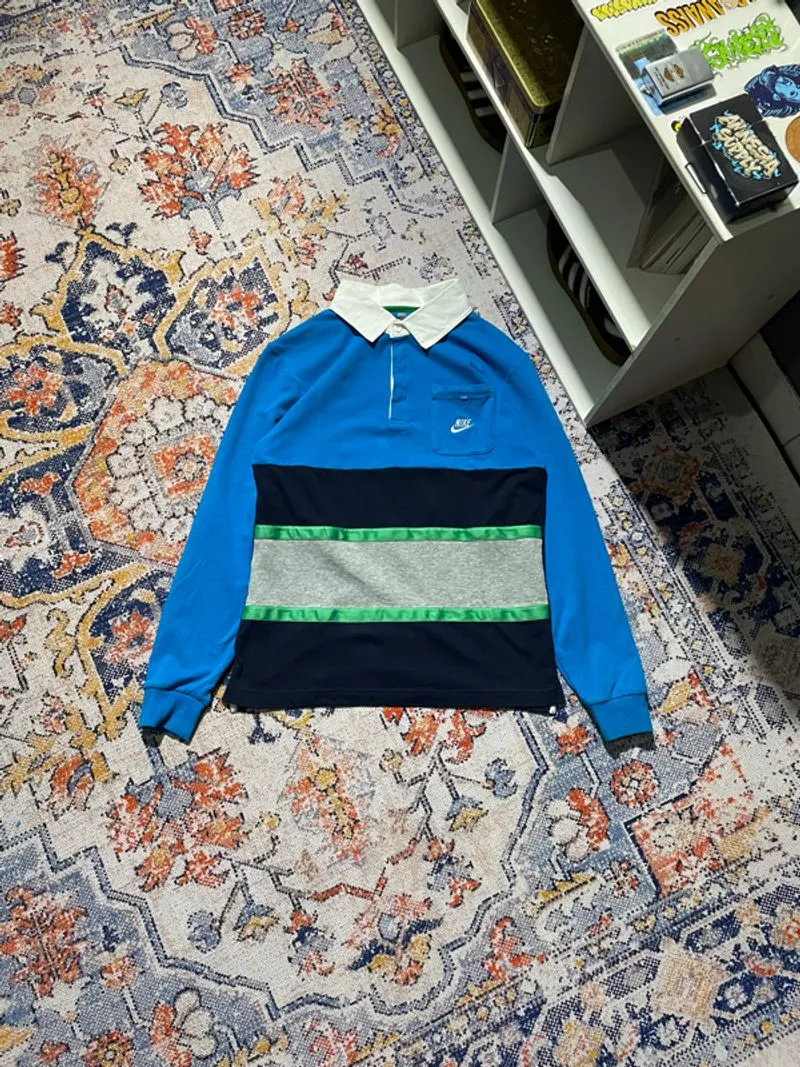 Rugby Long Sleeve Polo Shirt Nike Small Logo photo 1