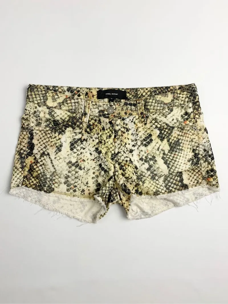 Y2k ISABEL MARANT Short Pants Velvet With AnimalSkin Graphic photo 1