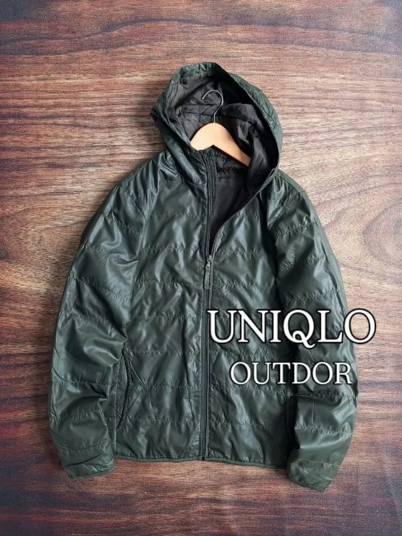 JAKET UNIQLO OUTDOR HIJAU ARMY DALEMAN INER  photo 1