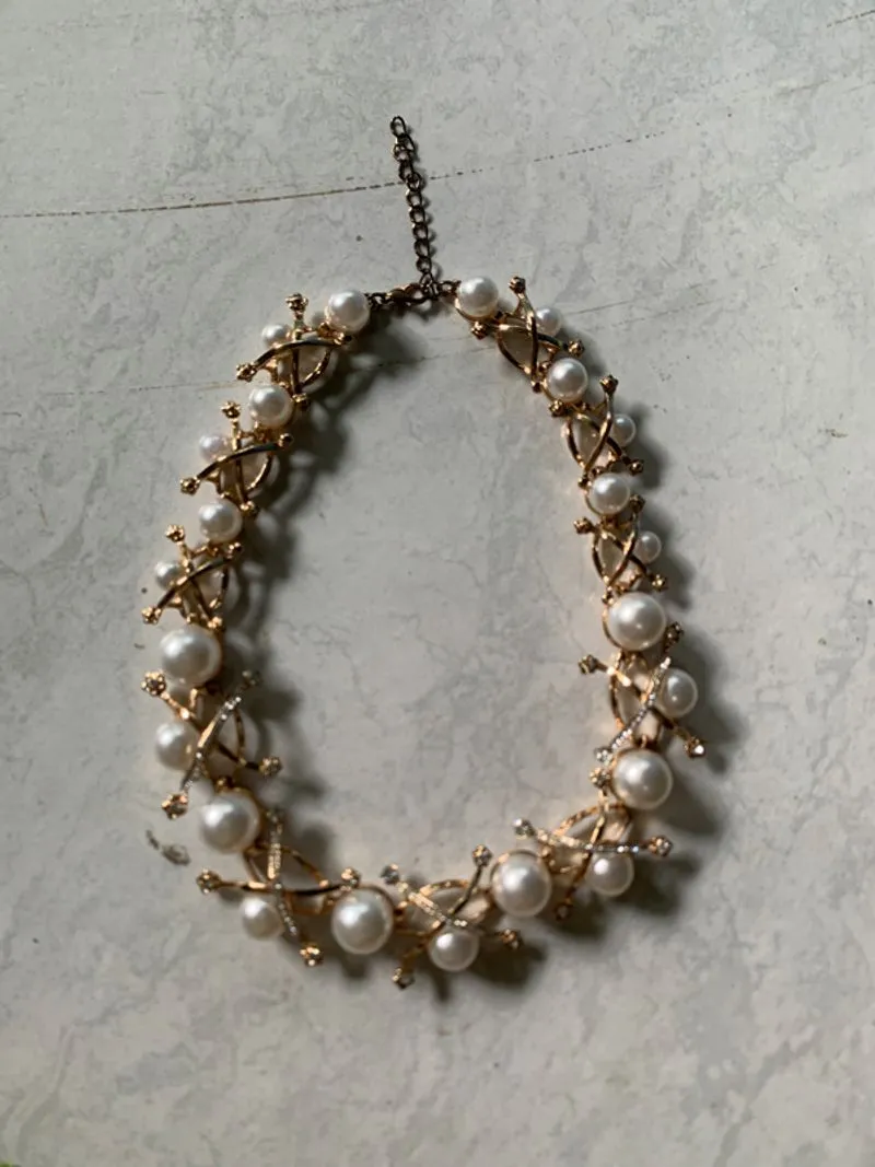 Kalung Kristal Wanita Mode Korea Rantai Selangka  photo 1