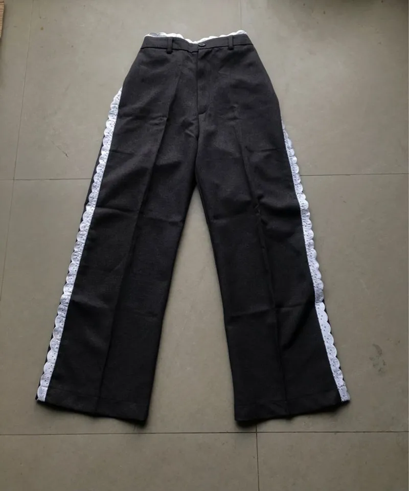 Pretty Basic Long Trousers lace semi woll black photo 1