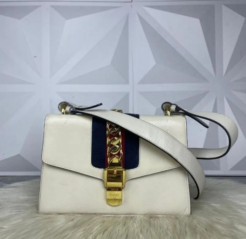 Gucci Syvie White Leather medium Sling bag Crossbody photo 1