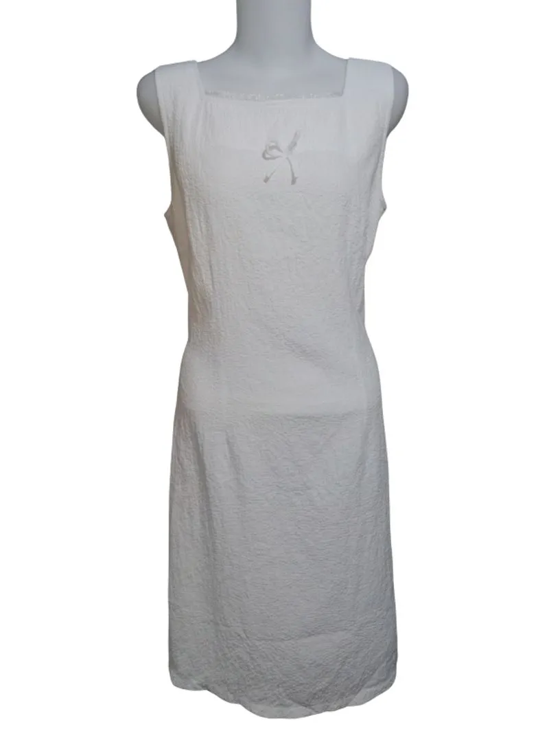 Mini White Dress Crinkle Square Neck – Simple Elegant, Casua photo 1