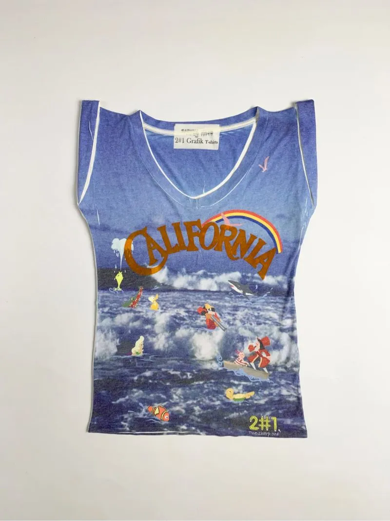 Y2k Two Sharp One Top Tee Sleeveless High Graphic photo 1