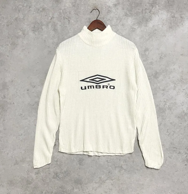 Umbro Vintage Knit Mock Neck – White photo 1