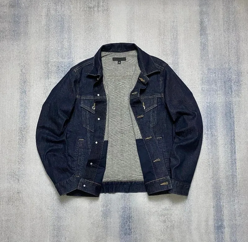Uniqlo Type Trucker Jacket Raw Denim Indigo Preloved