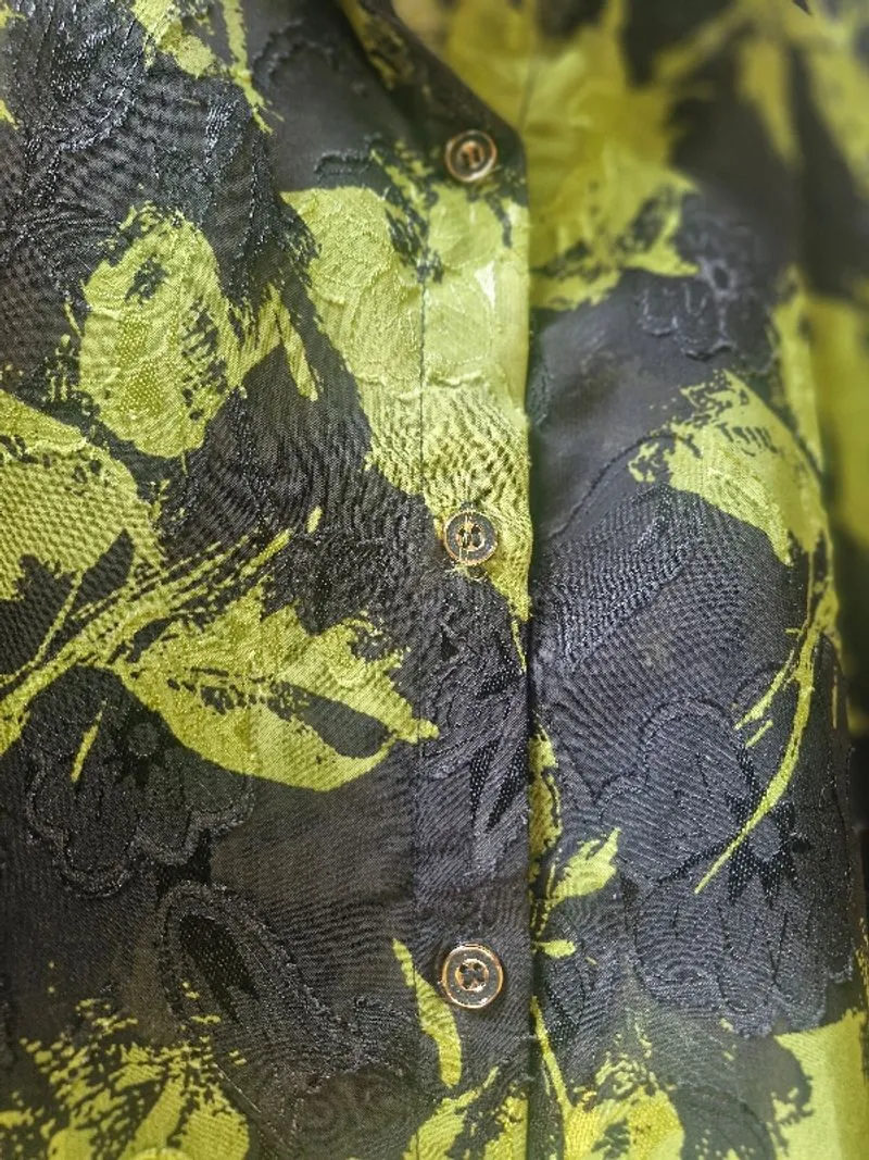 Blouse Bunga Bunga Hitam Hijau photo 1