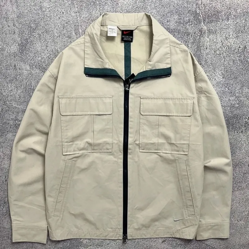 Nike Y2K Casual Parka Pria tan khaki cream photo 1