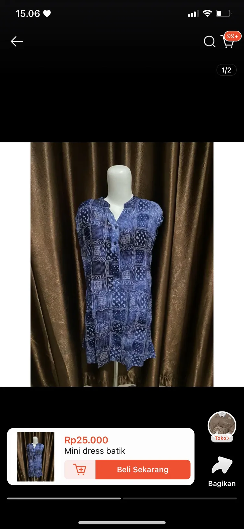 Vintage Casual Summer dress Wanita white blue photo 1