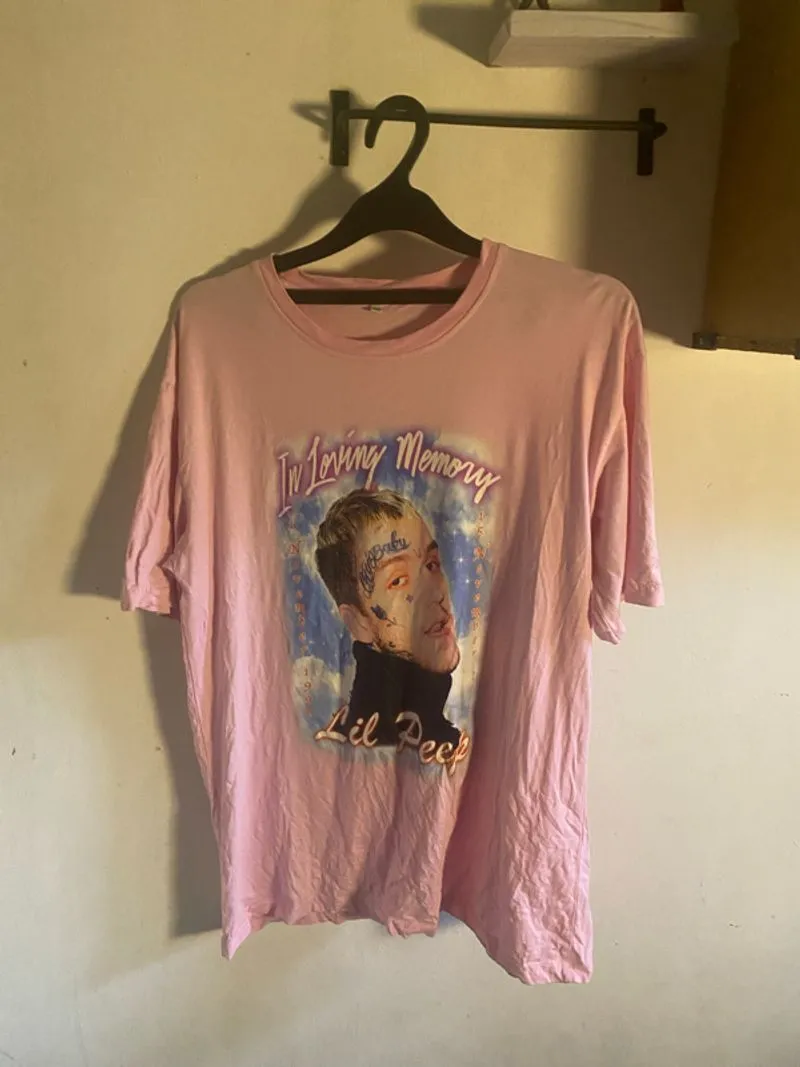 lil peep pink tee photo 1