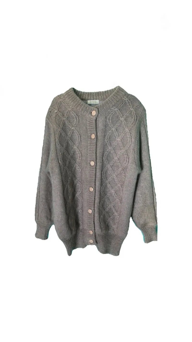 Soft grey cardigan wanita mewah unik photo 1