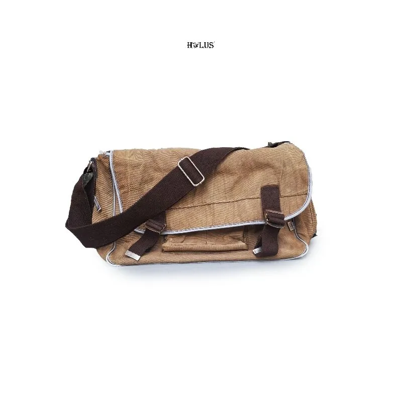 Vintage 90's OiOi Chocolate Wax Canvas Leather Satchel Diape photo 1