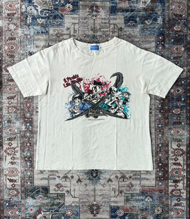 RARE PIRATES OF THE CARIBBEAN MICKEY MOUSE T-SHIRT TDL photo 1