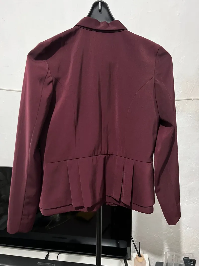 Casual Blazer Wanita burgundy - Main Image