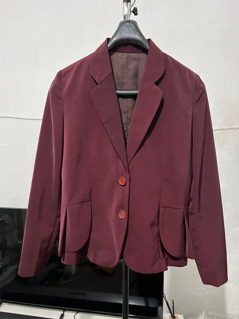 Casual Blazer Wanita burgundy photo 1