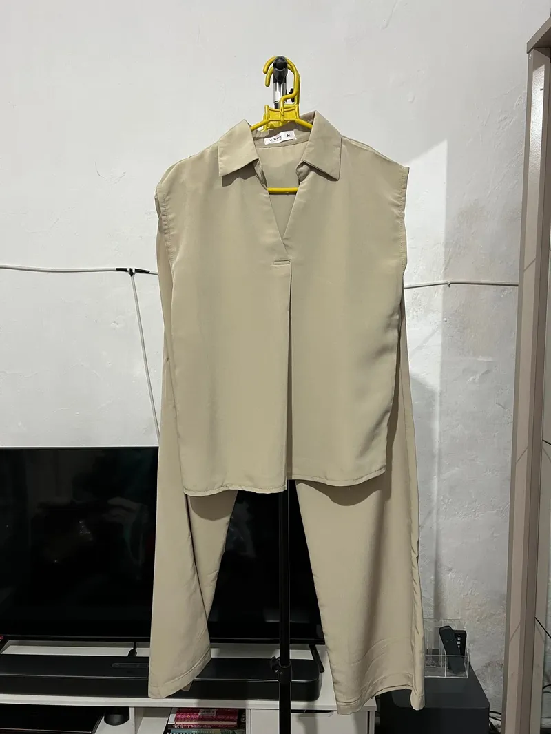 #FR2 Casual Wanita green cream photo 1