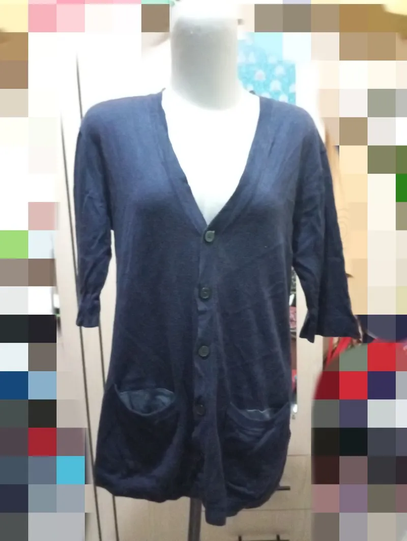 Vintage Leather jacket Wanita navy photo 1