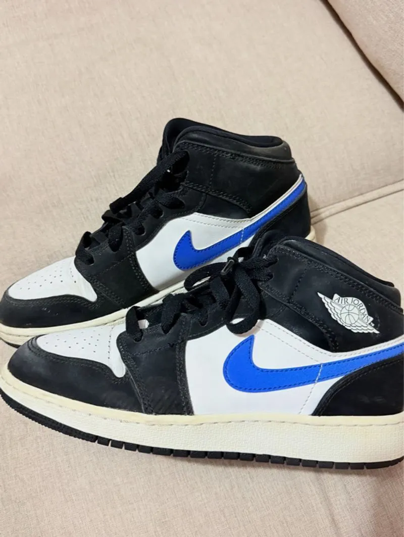 Air Jordan Mid Black Racer Blue GS Women