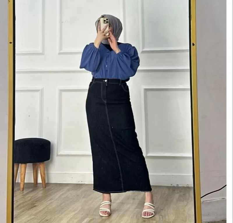 Rok Span Jeans Premium Denim Skirt - ROK JEANS photo 1