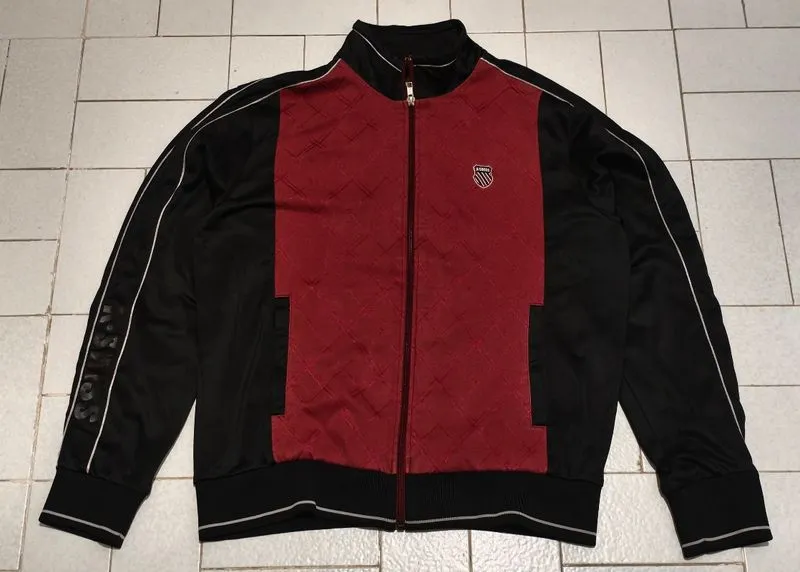 Jaket Sport Running Tracktop K-Swiss Hitam Merah Bata photo 1