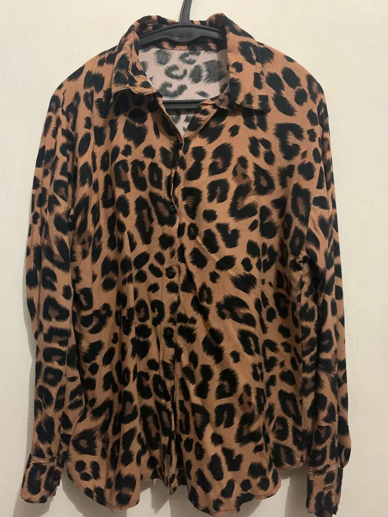 Casual Shirt Wanita brown black photo 1