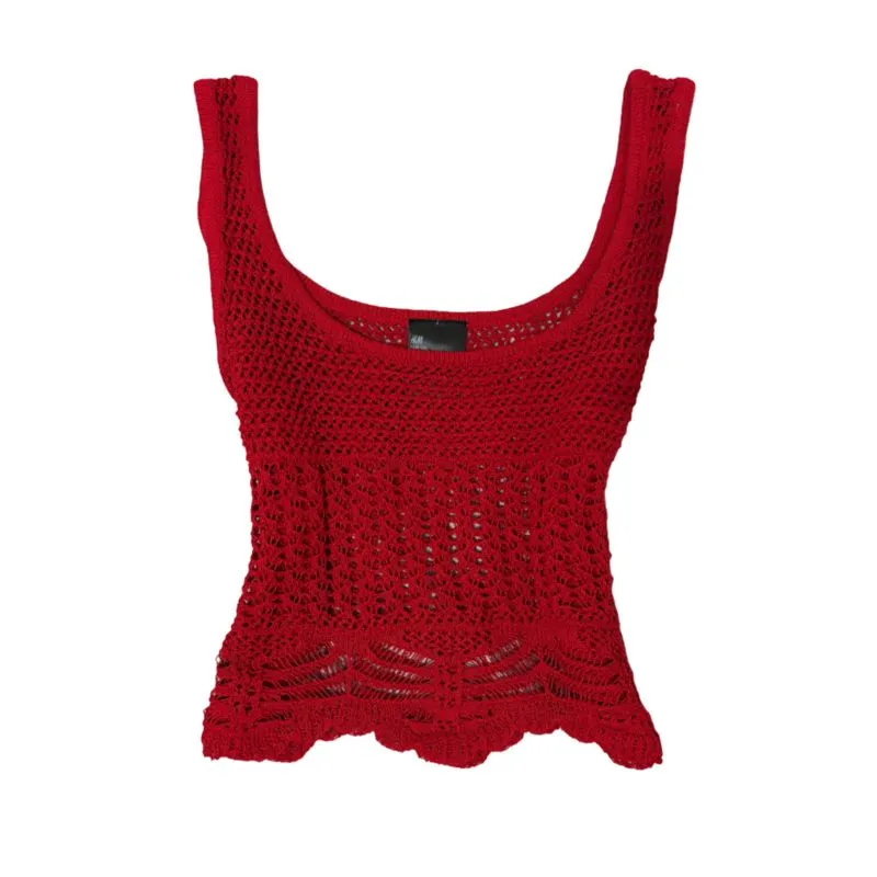 maroon crochet tanktop photo 1
