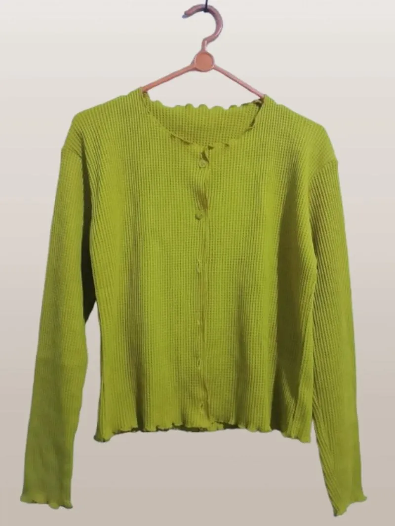 Cardigan rajut kriwil yellow/lemon photo 1