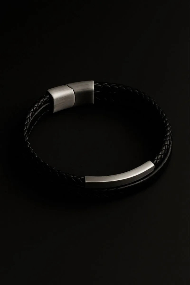 gelang kulit warna hitam photo 1