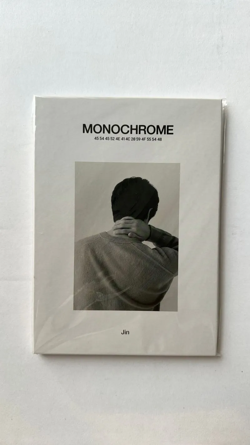 Postcard book jin seokjin BTS pop up store monochrome in jak photo 1