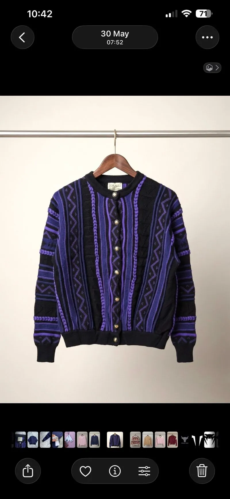 Vintage Knitwear Toorallie Cardigan Rajut Motif Wanita photo 1
