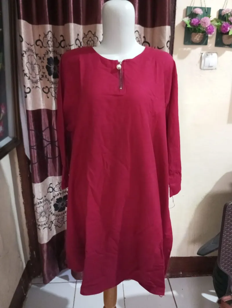Vintage Blouse Wanita burgundy photo 1