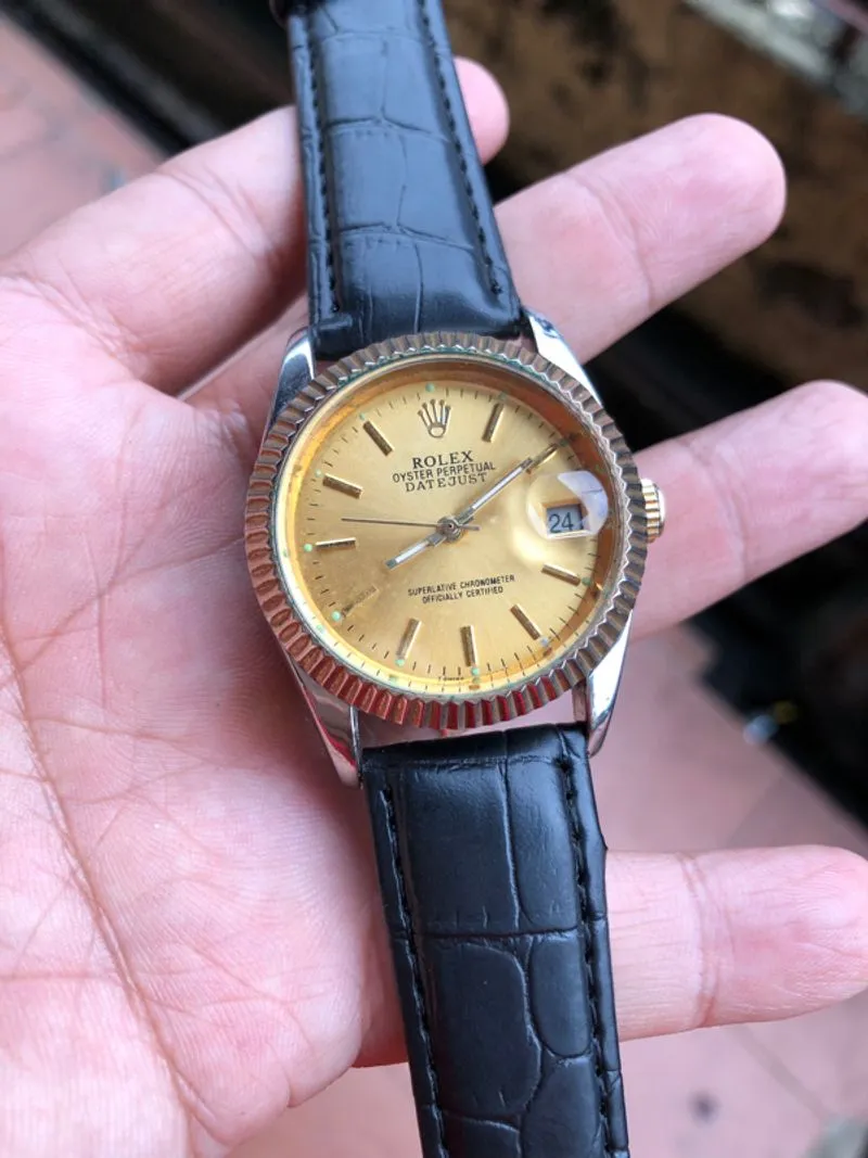 Jam tangan pria automatic stenlis steel vintage strap kulit  photo 1
