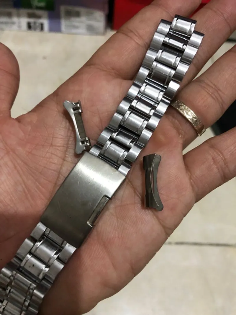Tali jam tangan lug 20 mm curve stenlis steel  photo 1