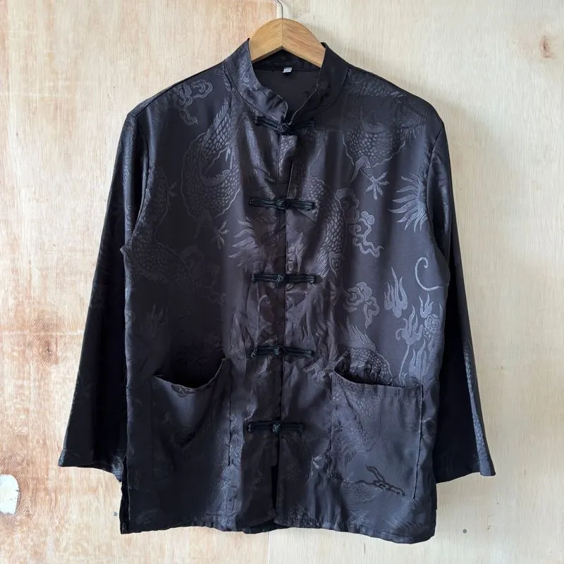 Chinese Traditional Male Cheongsam Shirts Dragon Pattern photo 1