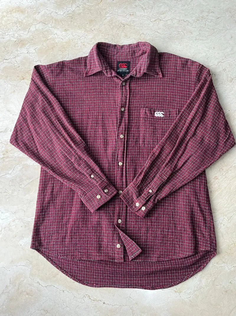 Kemeja Kotak Panjang Canterbury CCC – Maroon (NEGO AJA)‼️ photo 1