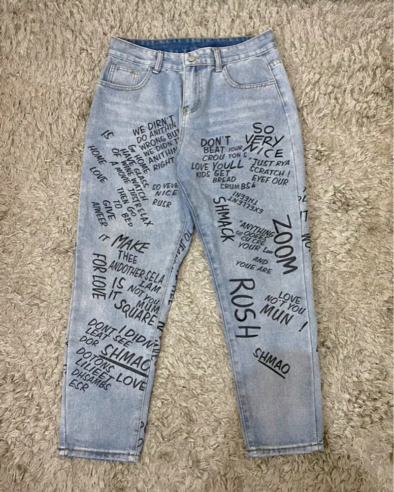 Celana Jeans Denim Wanita Sablon photo 1