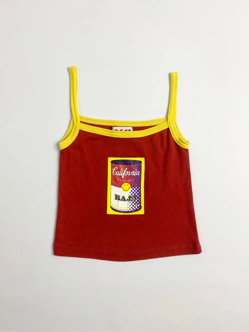 Y2k N Y Message Tank Top With Canned Food Graphic Sexy photo 1