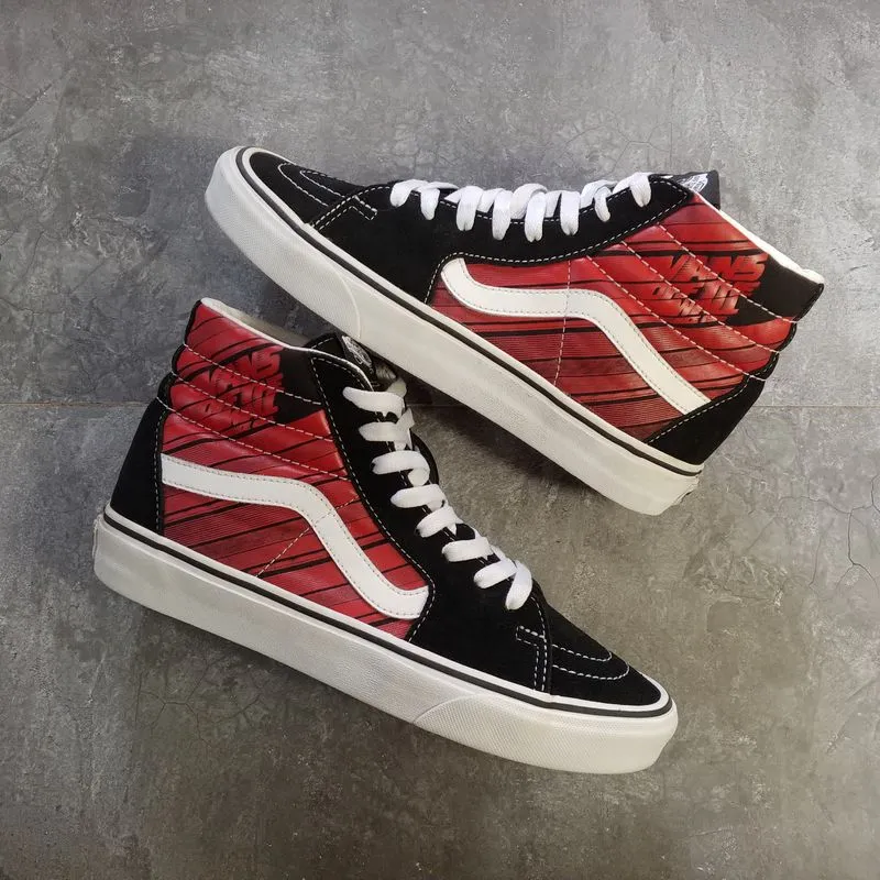 Vans SK8 Hi Retro Skate Black Red VN0A4U3C2C5 Size 40
