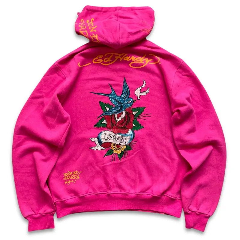 SIZE M - VINTAGE ED HARDY CHRISTIAN AUDIGIER BLINK HOODIE -  photo 1
